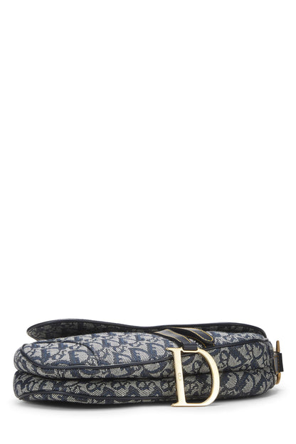 Dior, Navy Trotter Canvas Saddle Bag, Navy