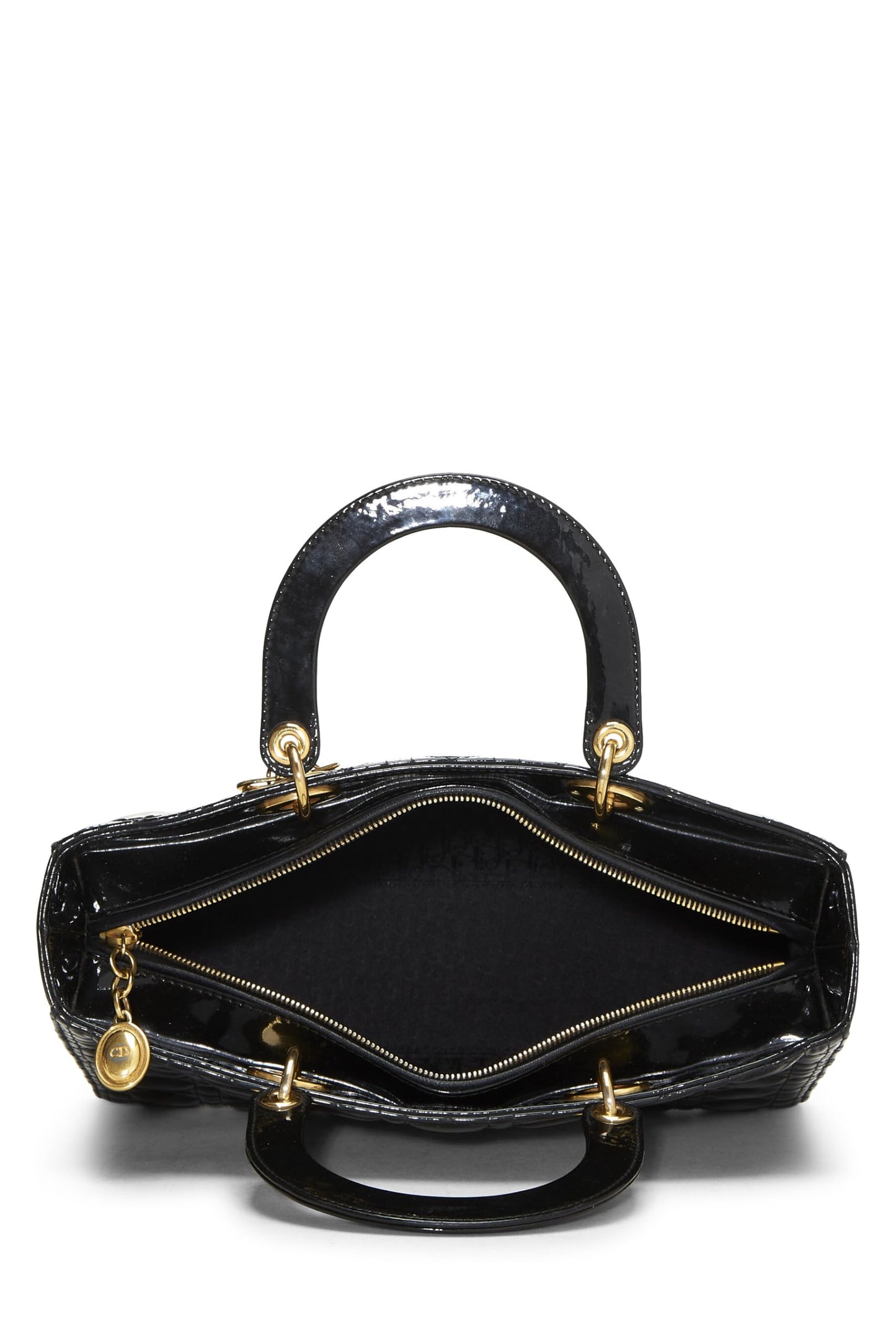 Dior, Black Cannage Patent Leather Lady Dior Large, Black