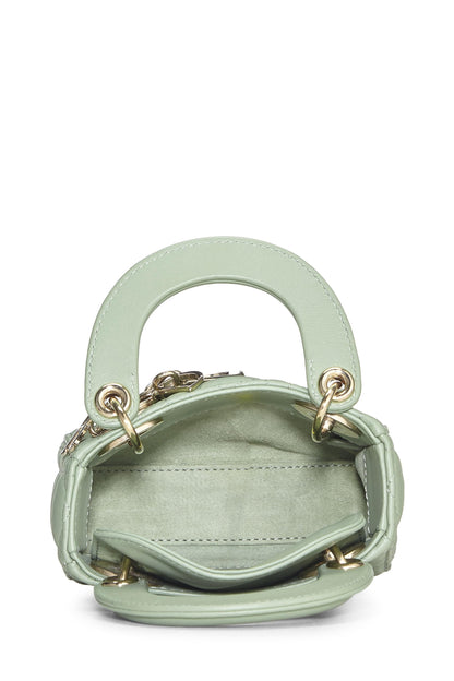 Dior, Green Lambskin Leather Lady Dior Micro, Green