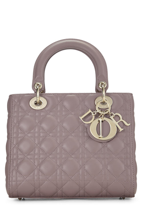 Dior, Purple Cannage Quilted Lambskin Lady Dior Medium, Purple