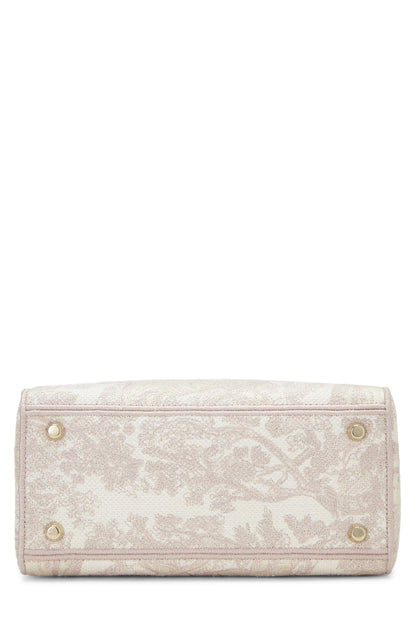 Dior, Pink Embroidered Canvas Lady D-Lite Medium, Pink