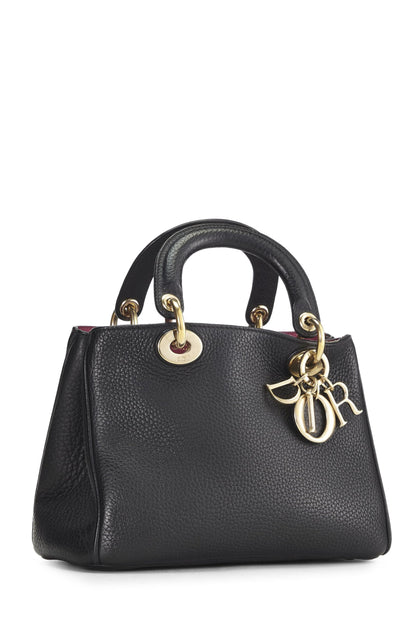 Dior, Black Calfskin Diorissimo Handbag Mini, Black
