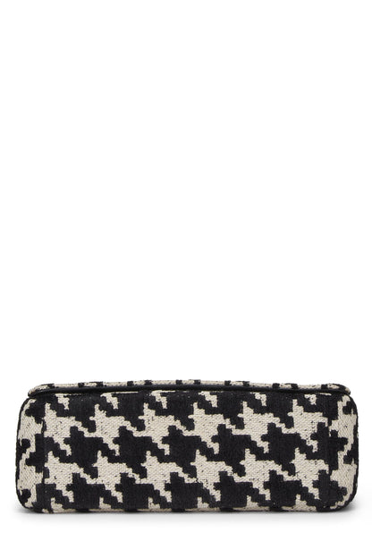 Dior, Black & White Houndstooth Jacquard Caro Bag Medium, Black