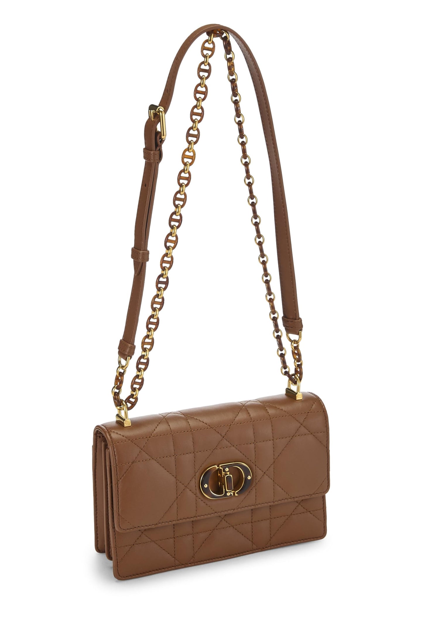 Dior, Brown Cannage Lambskin Miss Caro Bag Mini, Brown