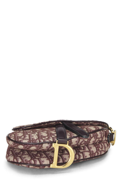 Dior, Burgundy Oblique Saddle Bag Mini, Burgundy