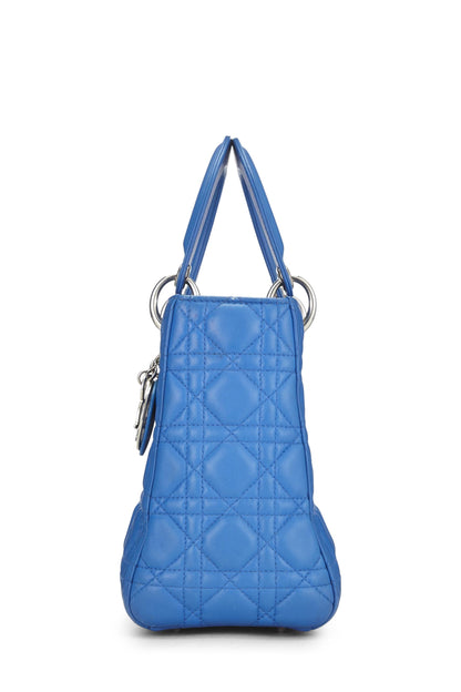 Dior, Blue Cannage Quilted Lambskin Lady Dior Medium, Blue