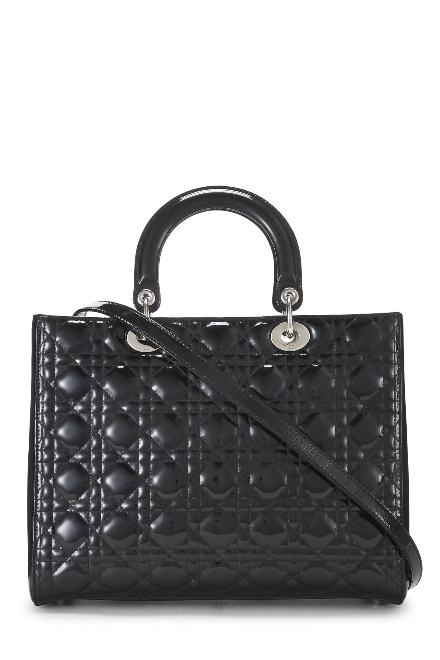 Dior, Black Cannage Patent Leather Lady Dior Large, Black