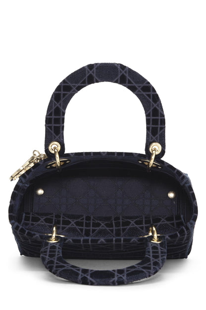 Dior, Blue Velvet Cannage Lady D-Lite Medium, Blue