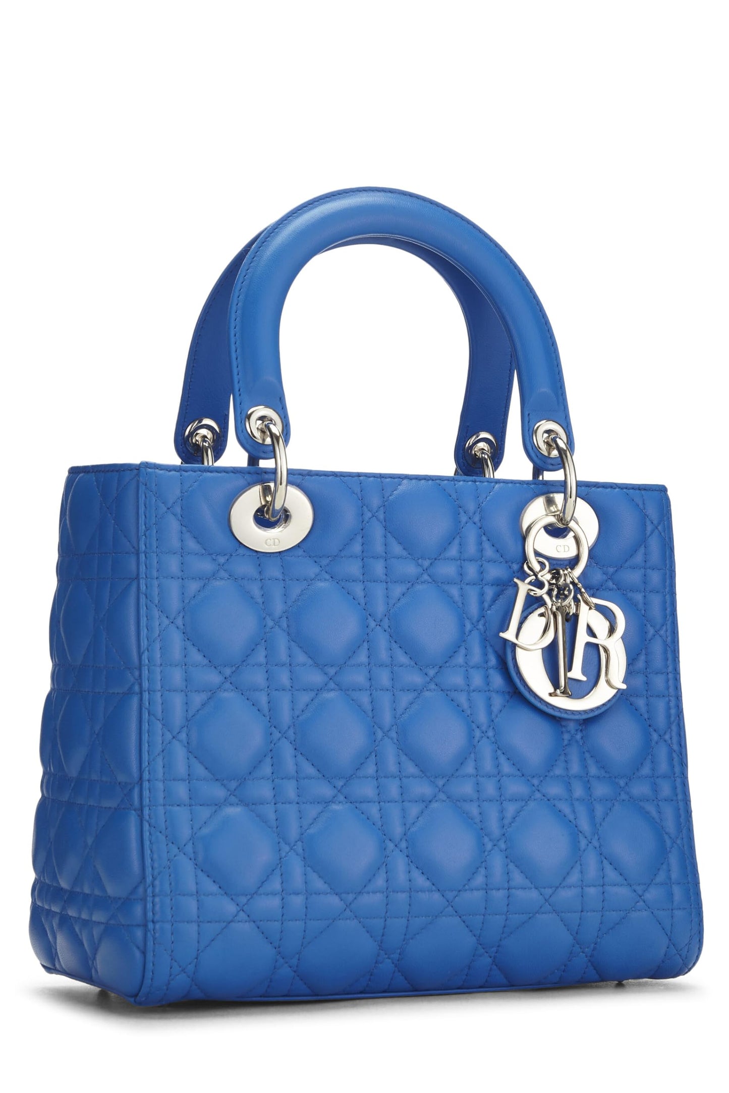 Dior, Blue Cannage Quilted Lambskin Lady Dior Medium, Blue