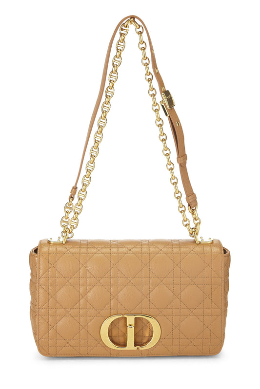 Dior, Brown Cannage Calfskin Caro Bag Medium, Brown