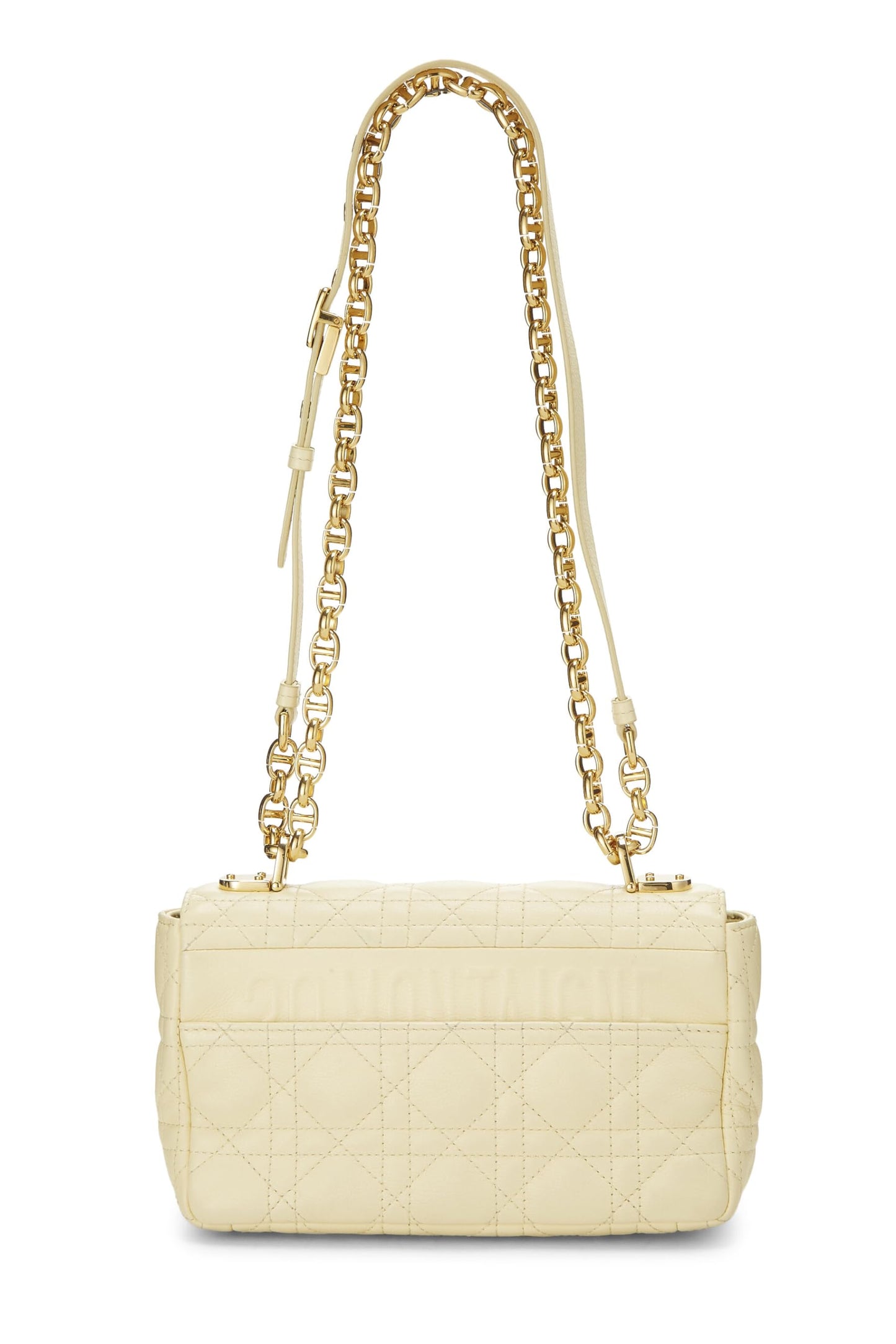 Dior, Yellow Cannage Calfskin Caro Bag Small, Yellow