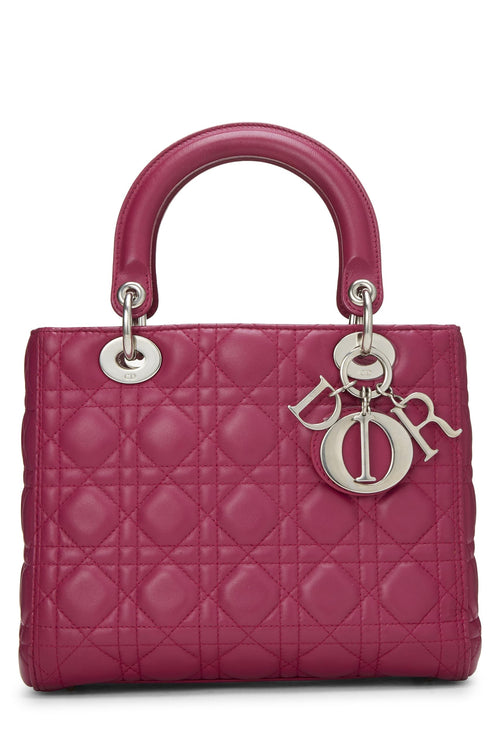 Dior, Purple Cannage Quilted Lambskin Lady Dior Medium, Purple