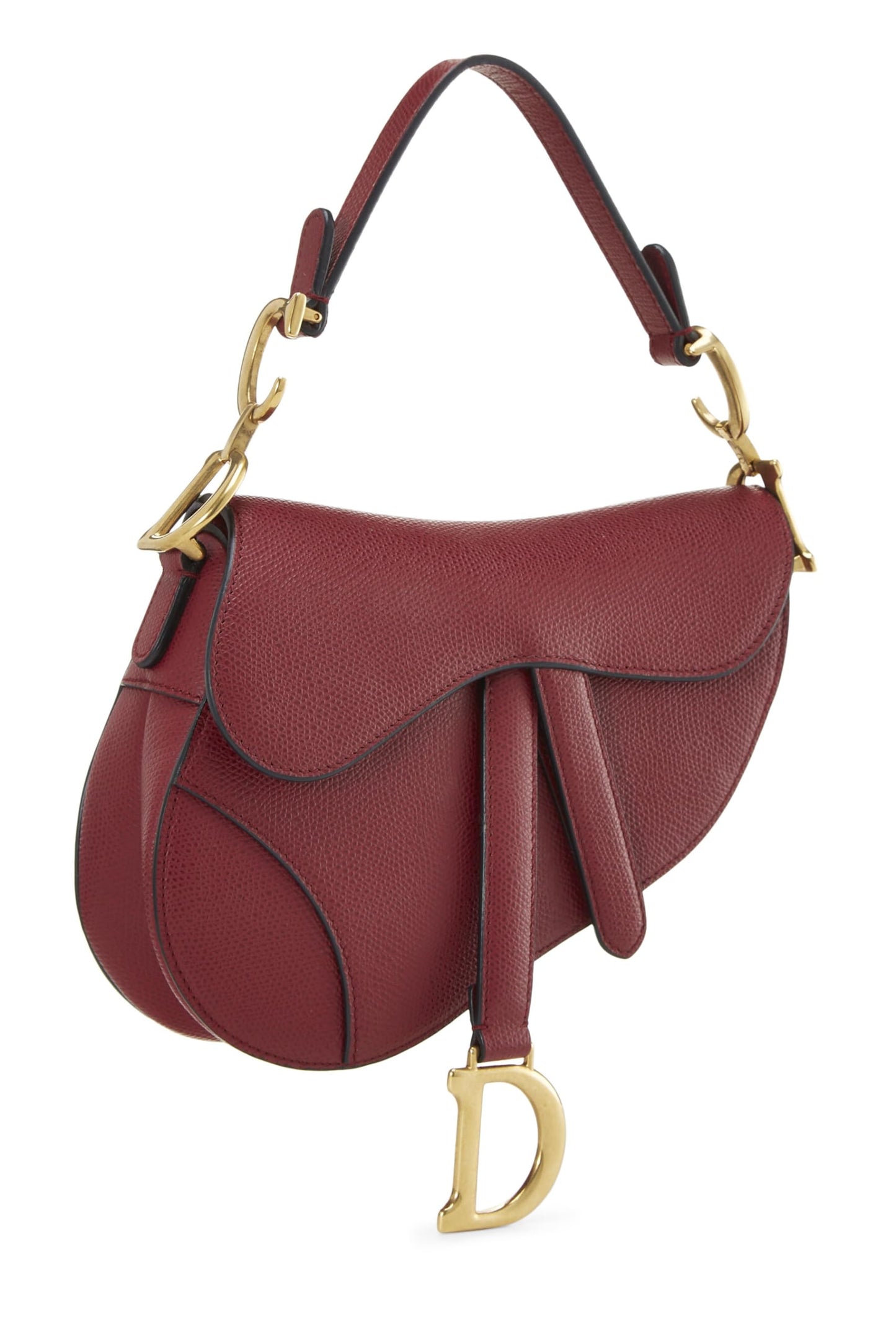 Dior, Burgundy Calfskin Saddle Bag Mini, Burgundy
