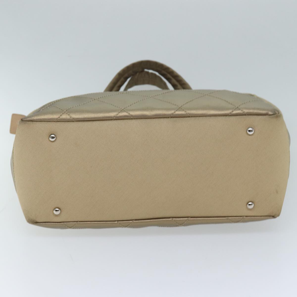 CHANEL Wild Stitch Tote Bag Leather Beige CC 72149