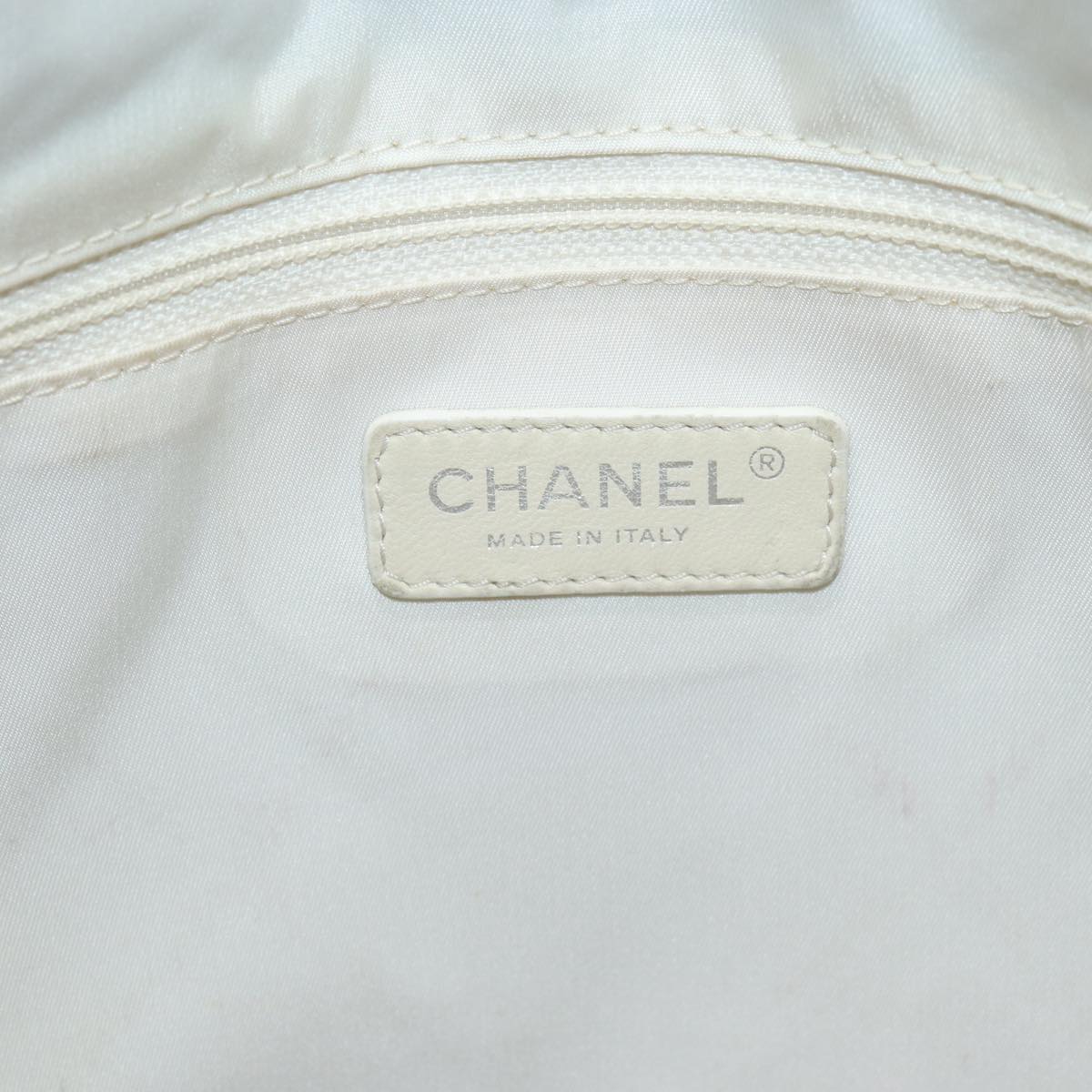 CHANEL Wild Stitch Tote Bag Leather Beige CC 72149
