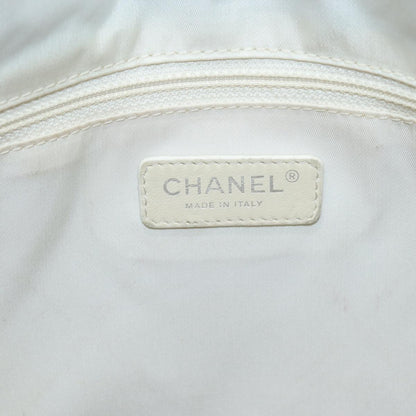 CHANEL Wild Stitch Tote Bag Leather Beige CC 72149