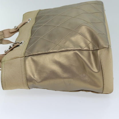 CHANEL Wild Stitch Tote Bag Leather Beige CC 72149