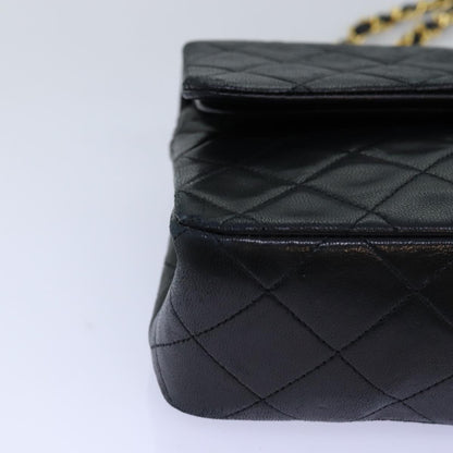 CHANEL Matelasse Chain Shoulder Bag Lamb Skin Black CC 72241A