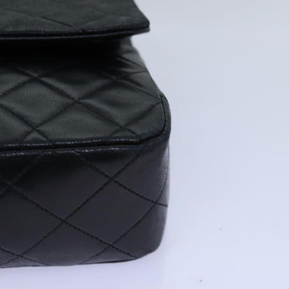CHANEL Matelasse Chain Shoulder Bag Lamb Skin Black CC 72241A