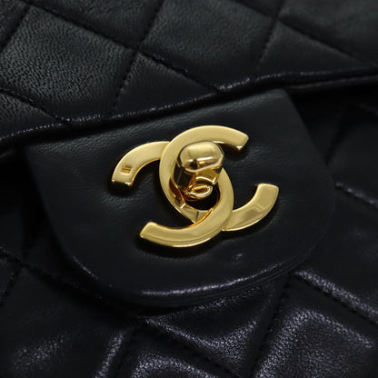 CHANEL Matelasse Chain Shoulder Bag Lamb Skin Black CC 72241A