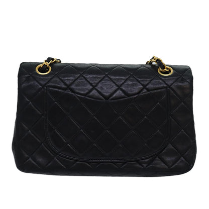 CHANEL Matelasse Chain Shoulder Bag Lamb Skin Black CC 72241A