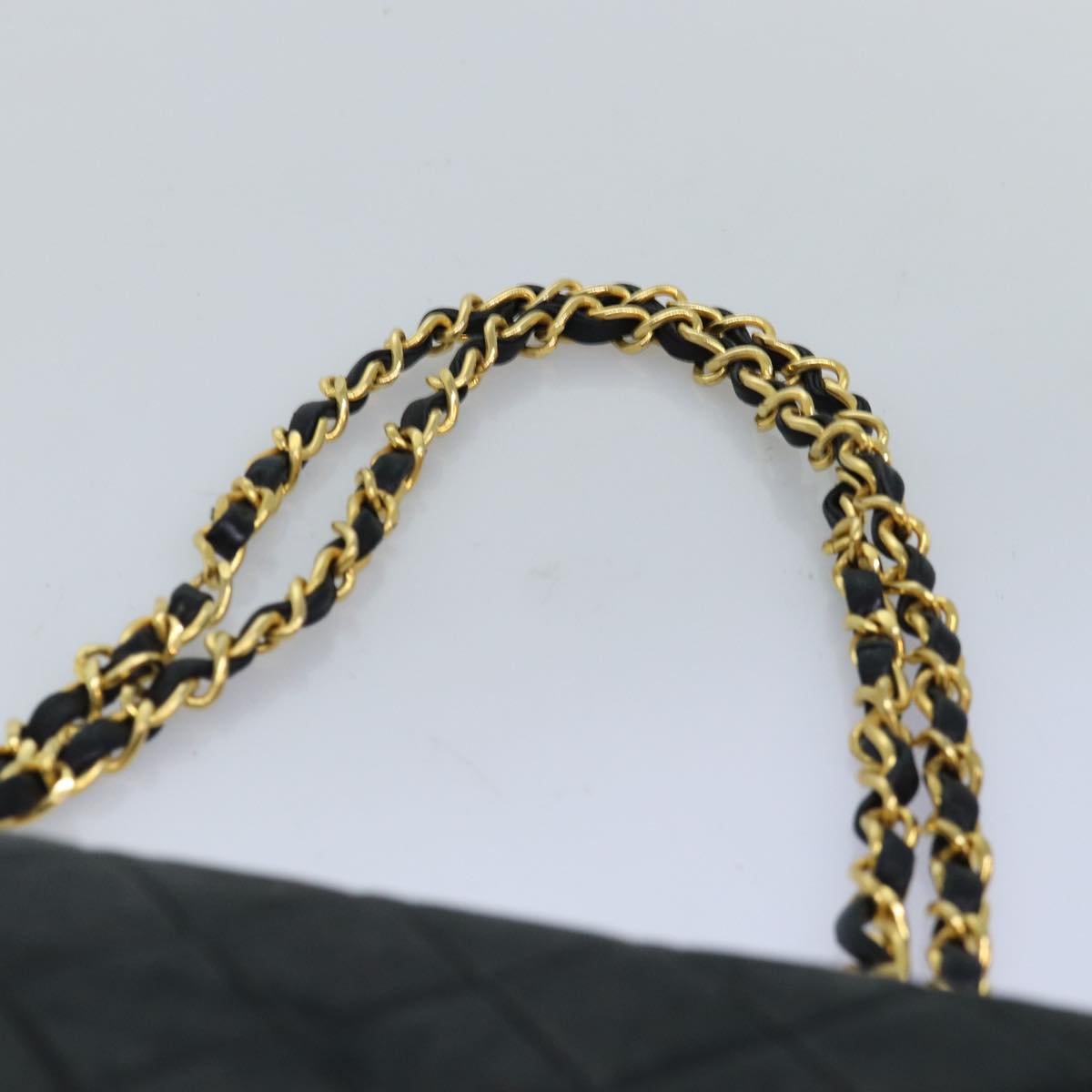 CHANEL Matelasse Chain Shoulder Bag Lamb Skin Black CC 72241A