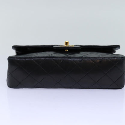 CHANEL Matelasse Chain Shoulder Bag Lamb Skin Black CC 72241A