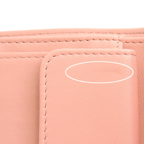 Chanel Camellia Lambskin Trifold Compact Wallet Pink