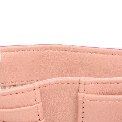 Chanel Camellia Lambskin Trifold Compact Wallet Pink