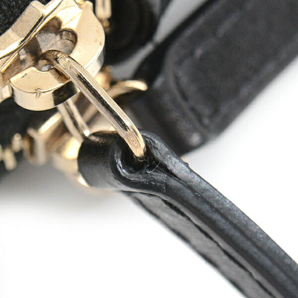 Chanel Matelasse Pearl Chain Wallet Shoulder Bag Black