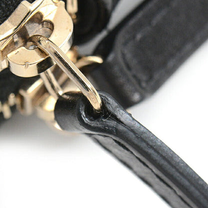 Chanel Matelasse Pearl Chain Wallet Shoulder Bag Black