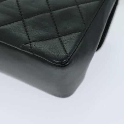 CHANEL Mini Matelasse Turn Lock Chain Bag Lamb Skin Black CC 72435A