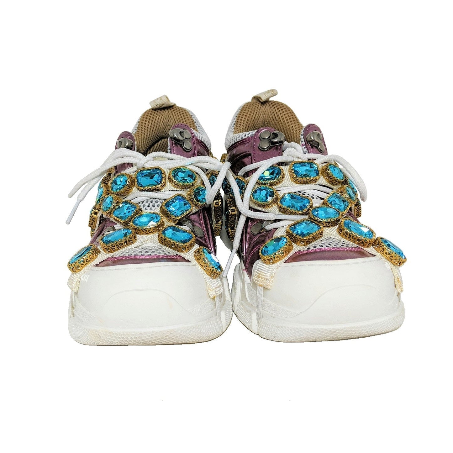 Gucci 2018 Flashtrek Chunky Sneakers with Removable Crystals 36