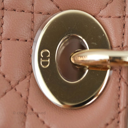Christian Dior Lambskin My ABCDior Lady Dior Dark Beige Gold Hardware