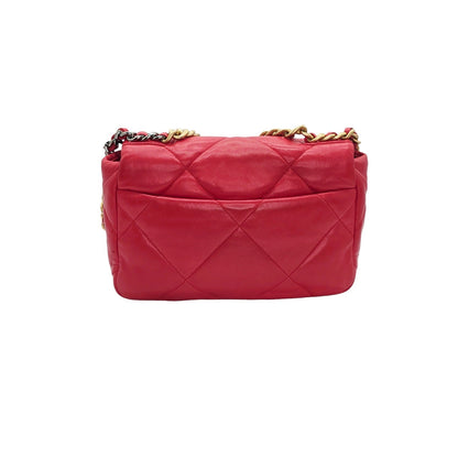 Chanel 19 Lambskin Quilted Medium Flap Bag Red