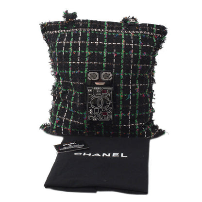 Chanel Tweed Robot Design Tote Bag Black