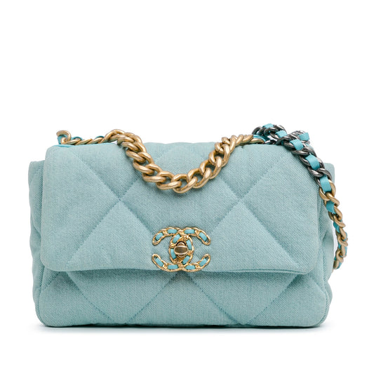 Blue Chanel Medium Denim 19 Flap Satchel