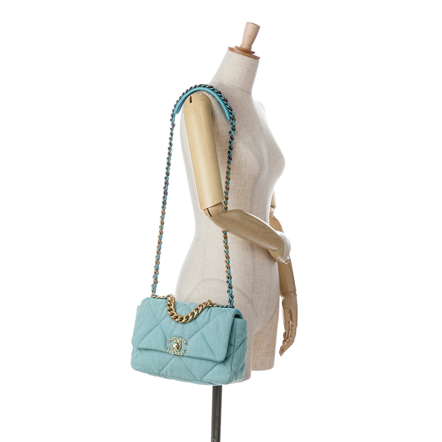 Blue Chanel Medium Denim 19 Flap Satchel