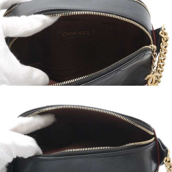 Chanel Matelasse Chain Shoulder Bag Black Bordeaux