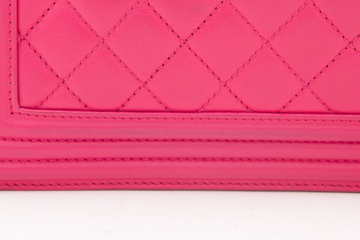 Chanel 2014 Hot Pink New Med Boy Bag Handbag