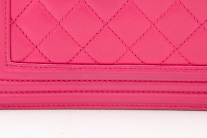 Chanel 2014 Hot Pink New Med Boy Bag Handbag