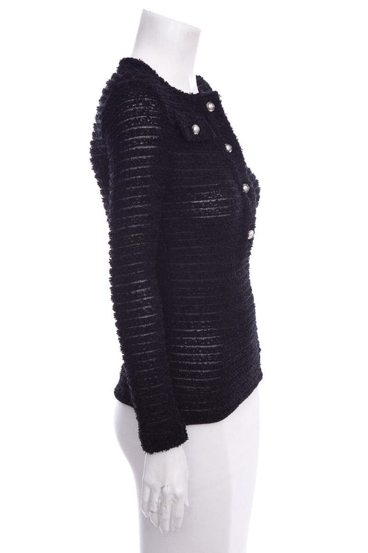 Chanel Black Tweed Sweater SZ 36