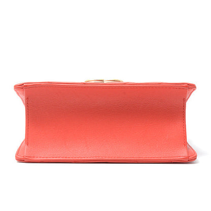 Chanel Chevron Leather Chain Shoulder Bag Red