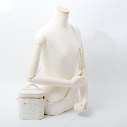 Chanel Vanity Chain Shoulder Bag White
