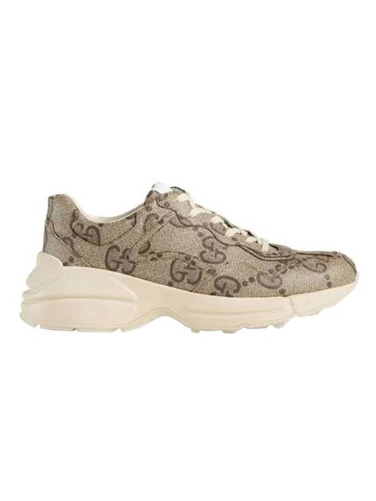 Gucci 100 GG Supreme Rhyton Low Top Sneakers Beige