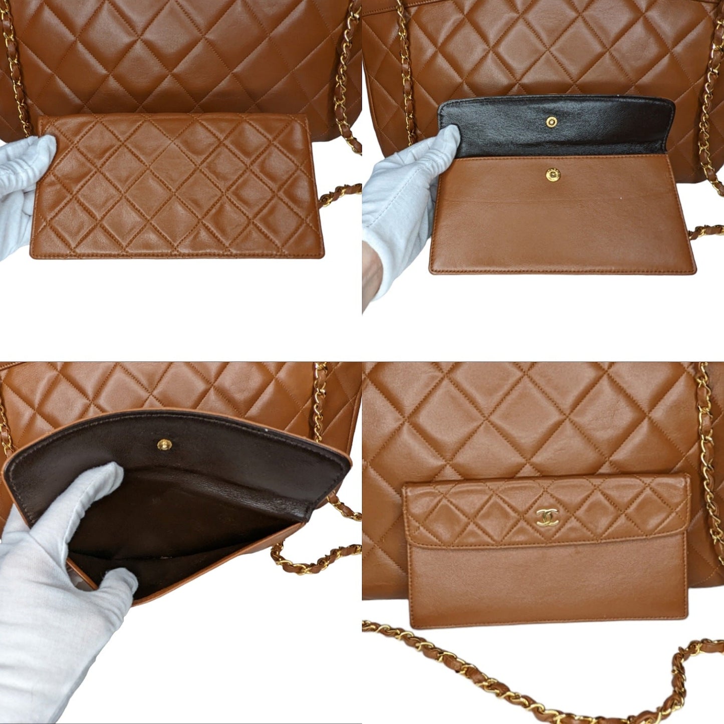 Chanel Vintage Matelass Chain Leather Shoulder Bag & Wallet