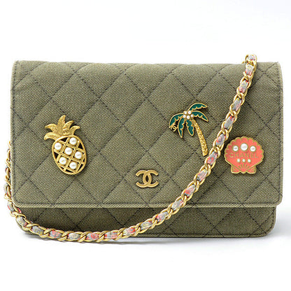 Chanel Canvas Cruise Line Cuba Chain Shoulder Bag