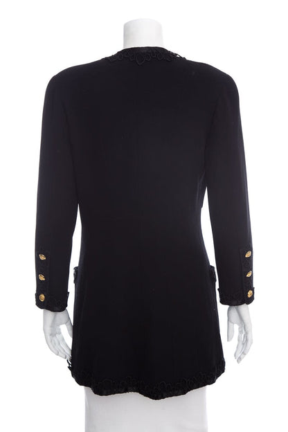 Chanel Boutique Vintage Black Lace Detail Jacket SZ 40