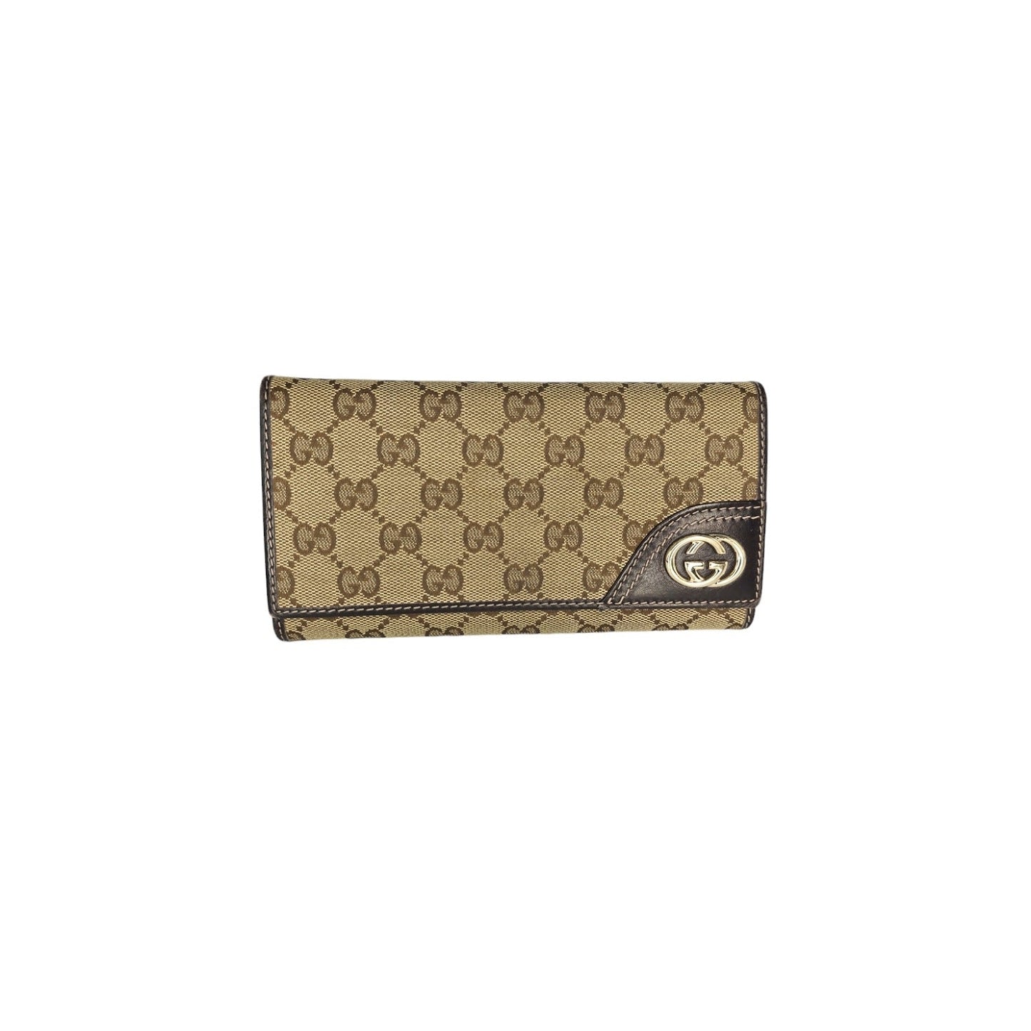 Gucci Britt Continental Monogram Canvas Wallet