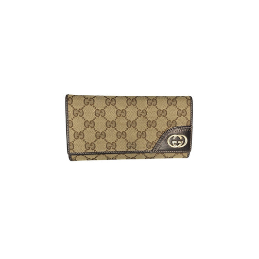 Gucci Britt Continental Monogram Canvas Wallet